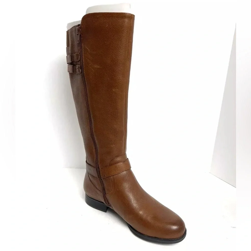 Naturalizer Women’s Jackie, Brown Leather Boots, Size 6.5 WW.